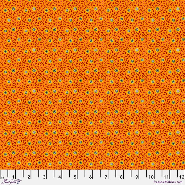 Tropicalism by Odile Bailloeul for Free Spirit Fabrics - Fat quarter of Papaya in Orange