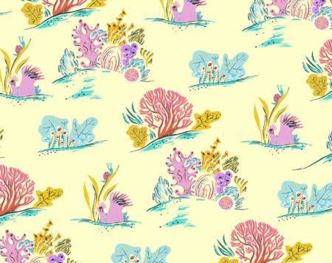 Malibu by Heather Ross -- Fat quarter of Surf Coral in Blue - 52147-10