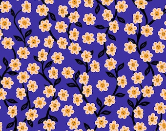 Hello Alice -- (RS2128 14) Chatty Garden in Blacklight by Sarah Watts for Ruby Star Society