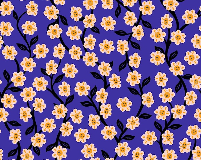 Hello Alice -- (RS2128 14) Chatty Garden in Blacklight by Sarah Watts for Ruby Star Society