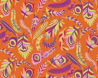 Kaffe Fassett Collective August 2021 -- Fat Quarter of Brandon Mably Tickle My Heart in Orange