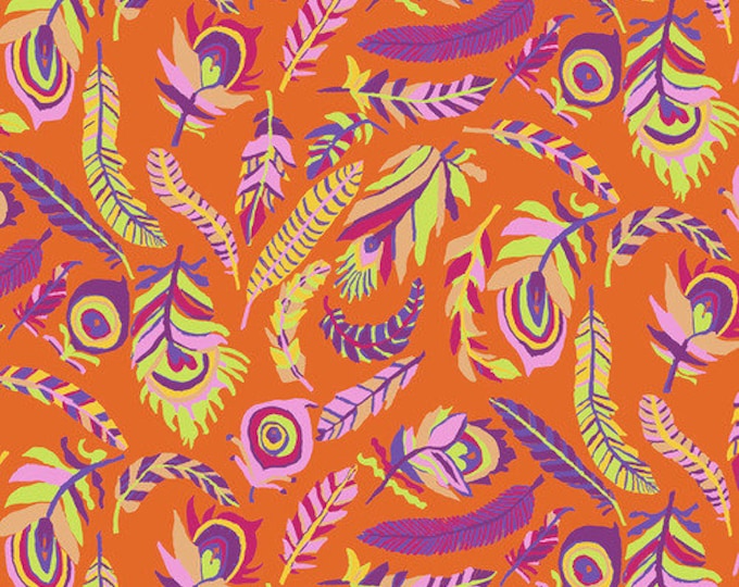 Kaffe Fassett Collective August 2021 -- Fat Quarter of Brandon Mably Tickle My Heart in Orange