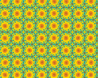 Tropicalism by Odile Bailloeul for Free Spirit Fabrics - Fat quarter of Corossol in Yellow
