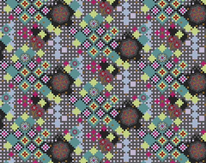 Love Always by Anna Maria Horner Fabrics for Free Spirit Fabrics - Fat quarter of Postage Due in Kaleidoscope
