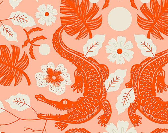 Florida 2 by Ruby Star Society -- Fat Quarter of Gator in Peach (RS2054 11)