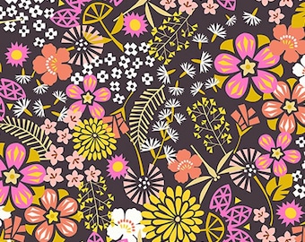 Koi Pond by Ruby Star Society -- Fat Quarter of Koi Floral in Caviar (RS3037 15)