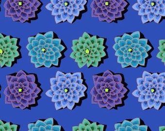 Kaffe Fassett Collective February 2022 -- Fat Quarter of Kaffe Fassett Shadow Flower in Blue
