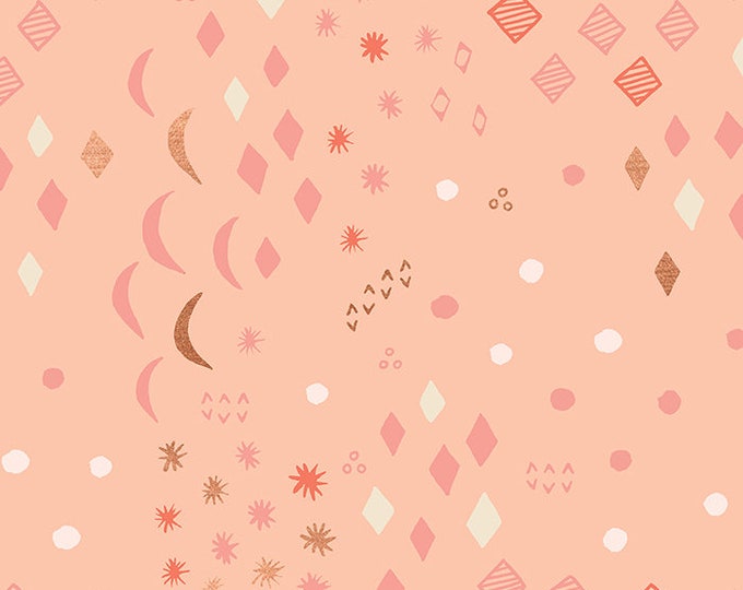 First Light Moonrise in Peach Blossom Metallic  (RS051-13M) by Ruby Star Society for Moda -- Fat Quarter