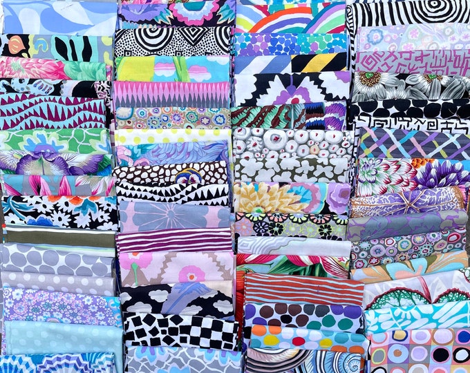 Fat 16th of various Kaffe Fassett fabrics as shown in photo (64 in total) - Light  Colours