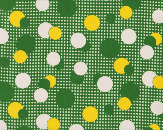 Daiwabo Junko Matsuda fat quarter -- Modern & Bright Collection-- Dots in Green and Gold