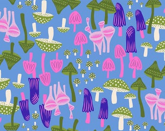 Hello Alice -- (RS2124 13) Mushroom Land in Lindley Blue by Sarah Watts for Ruby Star Society