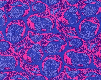 Slow and Steady Fat Quarter Grandstand in Blue Raspberry - Tula Pink