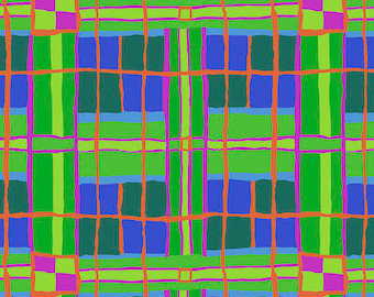 Kaffe Fassett Collective August 2022 -- Fat Quarter of Kaffe Fassett Checkmate in Green