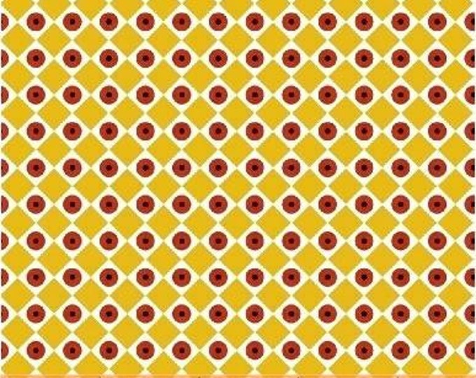 Uppercase Volume 2 by Janine Vangool for Windham Fabrics - Dot the Eyes in Yellow - Fat Quarter