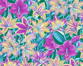 Kaffe Fassett Collective February 2022 -- Fat Quarter of Philip Jacobs Amaryllis in Multi