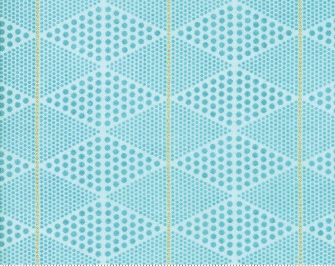 Day in Paris. -- Metallic DIamonds in Teal (1684 16M) by Zen Chic for Moda -- Fat Quarter