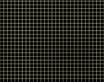 Anagram and Grid -- Ruby Star Society Fabric, RS3005-22M Grid in Black Gold Metallic by Kimberly Kight -- Fat Quarter