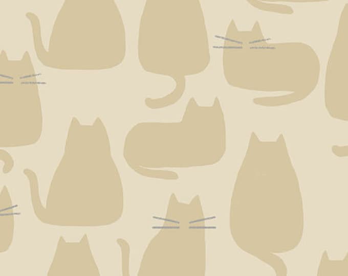 Whiskers and Dash by Sarah Golden for Andover Fabrics - Fat Quarter of Whiskers in Maple (A-9168-N)