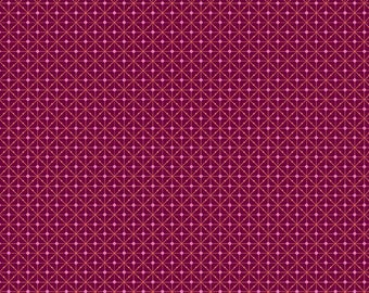 Fabrics From the Attic by Guicy Guice for Andover Fabrics - Fat Quarter of Matrix in Mulberry