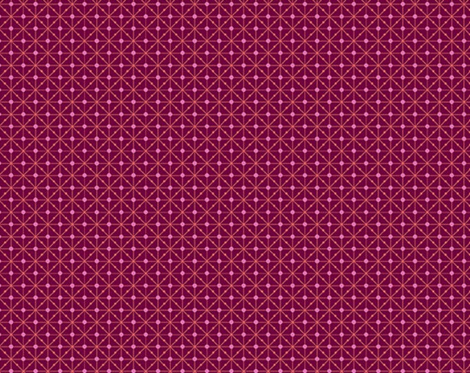 Fabrics From the Attic by Guicy Guice for Andover Fabrics - Fat Quarter of Matrix in Mulberry