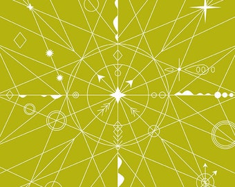 Hopscotch Century Prints by Alison Glass for Andover Fabrics - Fat Quarter of Compass in Margarita