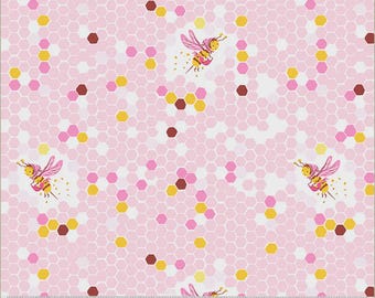 Heather Ross Studio Edit -- 37025D-6 Hex Bee in Pink