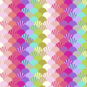 Fat Quarter Sea of Fans in Sorbet - Tula Pink&#39;s Deja Vu Parisville for Free Spirit Fabrics