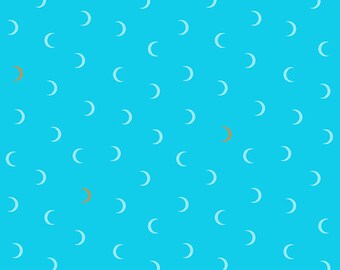 Greatest Hits Volume 1 by Libs Elliot for Andover Fabrics -  Moon Age in Cerulean - Fat Quarter