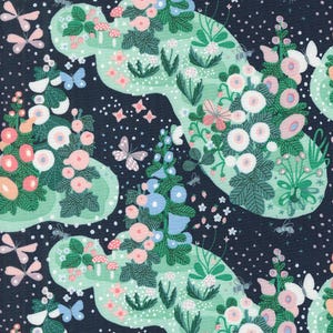 Liebesbrief von Lizzy House -- (37120 27) -- Fat Quarter von Fairy Garden in Peacoat