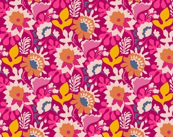Eden by Sally Kelly for Windham Fabrics - Fat Quarter of 52811-11 Flower Trail in Hot Pink