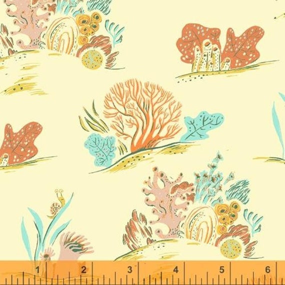 Malibu Multi Linen Cotton - Heather Ross - PER QUARTER METRE Malibu Multi Linen Cotton - Heather Ross - PER QUARTER METRE