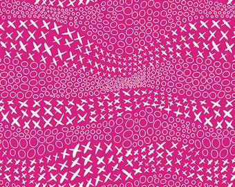 Dear Diary Century Prints by Libs Elliot for Andover Fabrics - Dashes in Pink - Fat Quarter of Big Crush in Passion