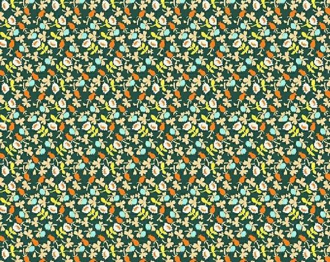 Lucky Rabbit by Heather Ross -- Fat Quarter of Calico in Dark Teal