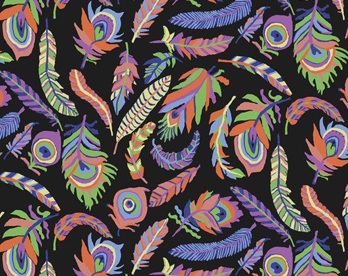 Kaffe Fassett Collective August 2021 -- Fat Quarter of Brandon Mably Tickle My Heart in Black