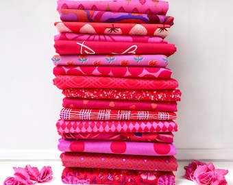 Valentine’s Day Inspired Fat quarter Bundle of 16 - Designer Fabrics