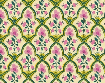 LAWN Malibu by Heather Ross for Windham Fabrics - Fat Quarter of Woodblock in Pink