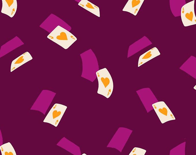 Hello Alice -- (RS2129 12) Falling Aces in Purple Velvet by Sarah Watts for Ruby Star Society