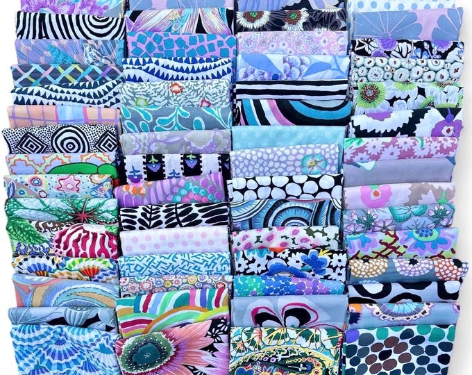Fat 16th of various Kaffe Fassett fabrics as shown in photo (64 in total) - Light  Colours