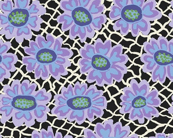 Kaffe Fassett Collective August 2021 -- Fat Quarter of Brandon Mably Flower Net in Black