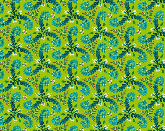 Magi Country by Odile Bailloeul for Free Spirit Fabrics - Fat quarter of Fronds in Green