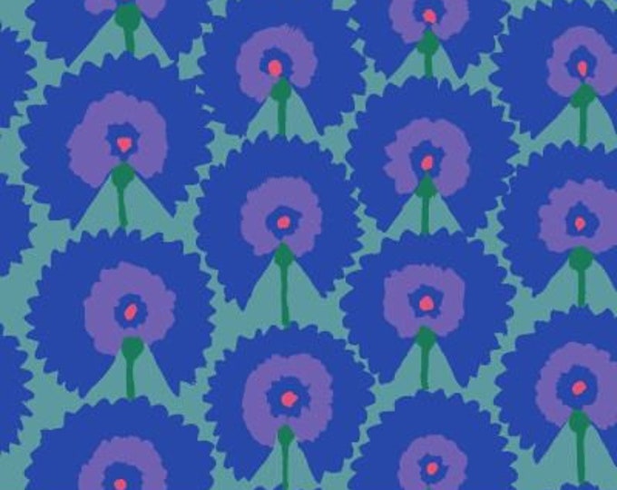 Kaffe Fassett Collective February 2022 -- Fat Quarter of Kaffe Fassett Regal Fans in Blue