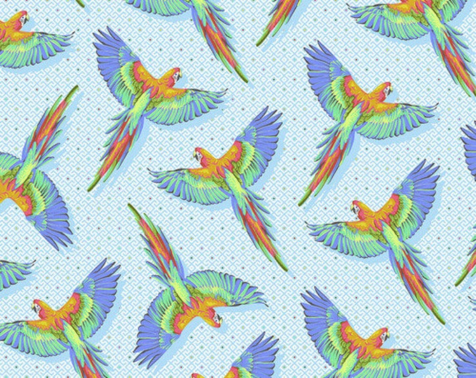 Fat Quarter Macaw Ya Later in Cloud -- Tula Pink's Daydreamer for Free Spirit Fabrics