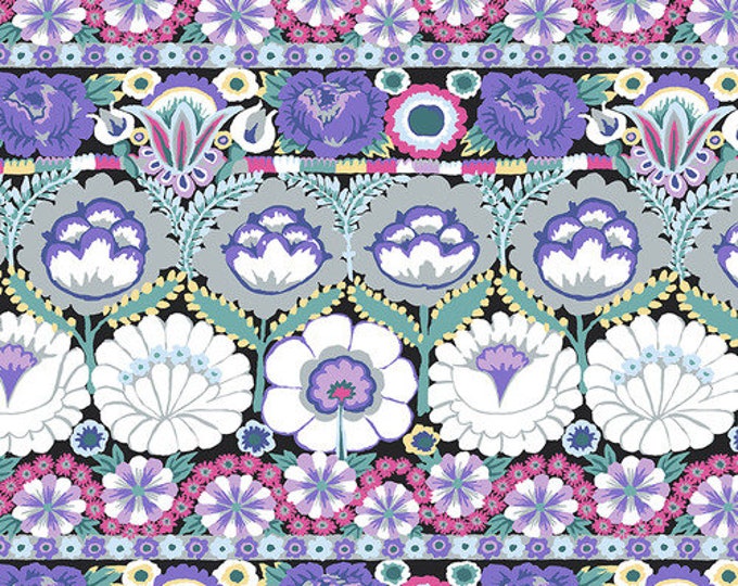 Kaffe Fassett Collective August 2021 -- Fat Quarter of Kaffe Fassett Embroidered Flower in Contrast