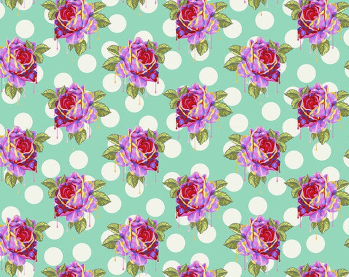 Fat Quarter Painted Roses in Wonder - Tula Pink's Curiouser and Curiouser for Free Spirit Fabrics