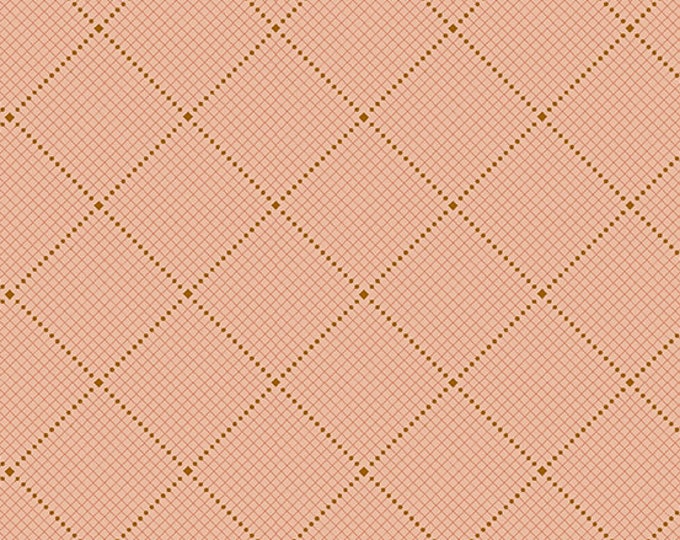 Fabrics From the Attic by Guicy Guice for Andover Fabrics - Fat Quarter of Gridlock in Clay