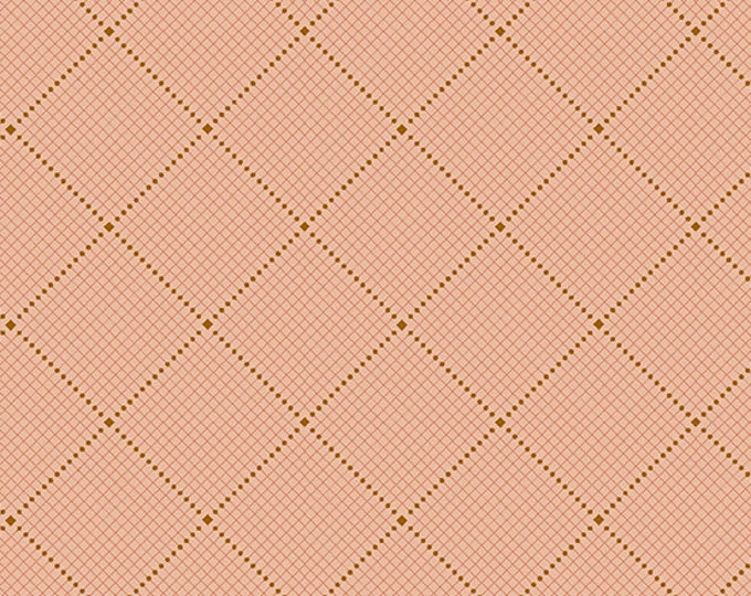 Fabrics From the Attic by Guicy Guice for Andover Fabrics - Fat Quarter of Gridlock in Clay