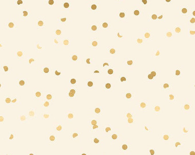 Jolly Basics by Ruby Star Society for Moda Fabrics -- Fat Quarter of Hole Punch Dot in Metallic Gold (RS3025 38M)