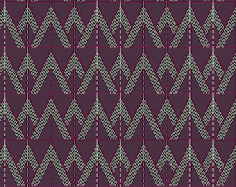 Fabrics From the Attic by Guicy Guice for Andover Fabrics - Fat Quarter of Tuxedo in Darkest Purple