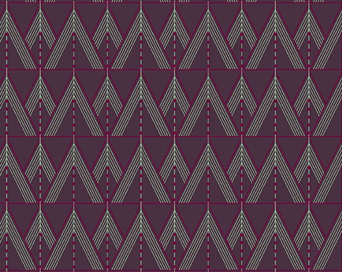 Fabrics From the Attic by Guicy Guice for Andover Fabrics - Fat Quarter of Tuxedo in Darkest Purple