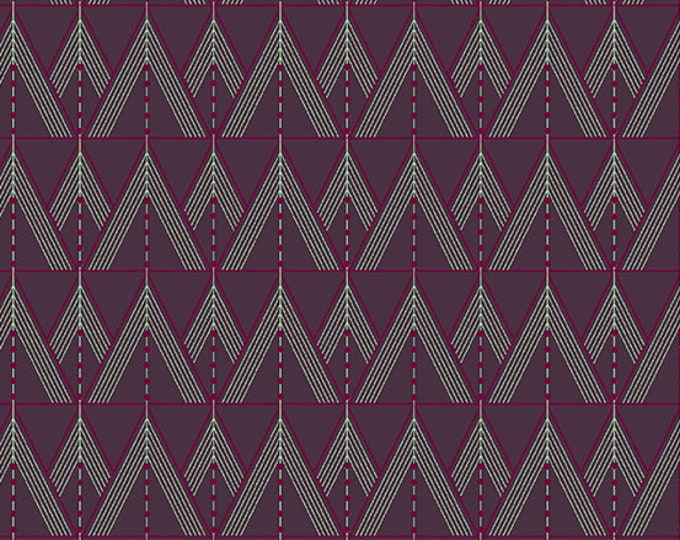 Fabrics From the Attic by Guicy Guice for Andover Fabrics - Fat Quarter of Tuxedo in Darkest Purple